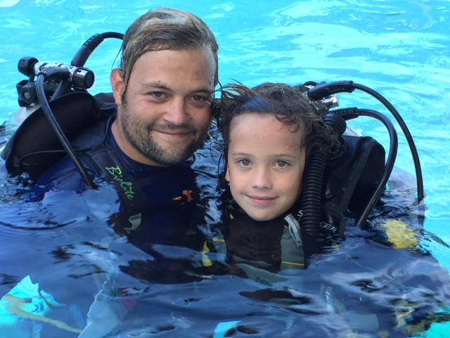 PADI Seal team and Bubblemaker. Kids scuba dive at Atmosphere Resort in the Philippines