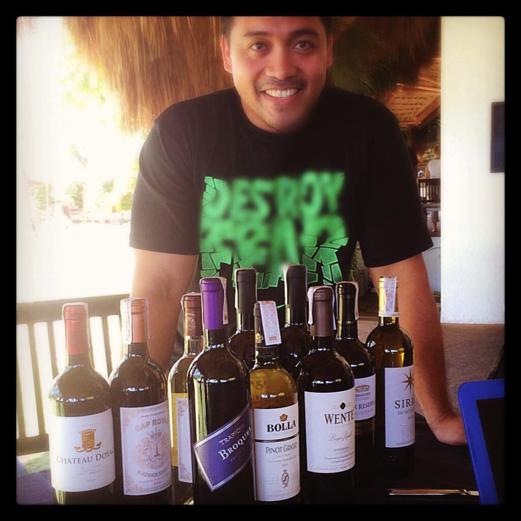 Wines at Atmosphere in the Philippines with head chef Denver Wickenhauser