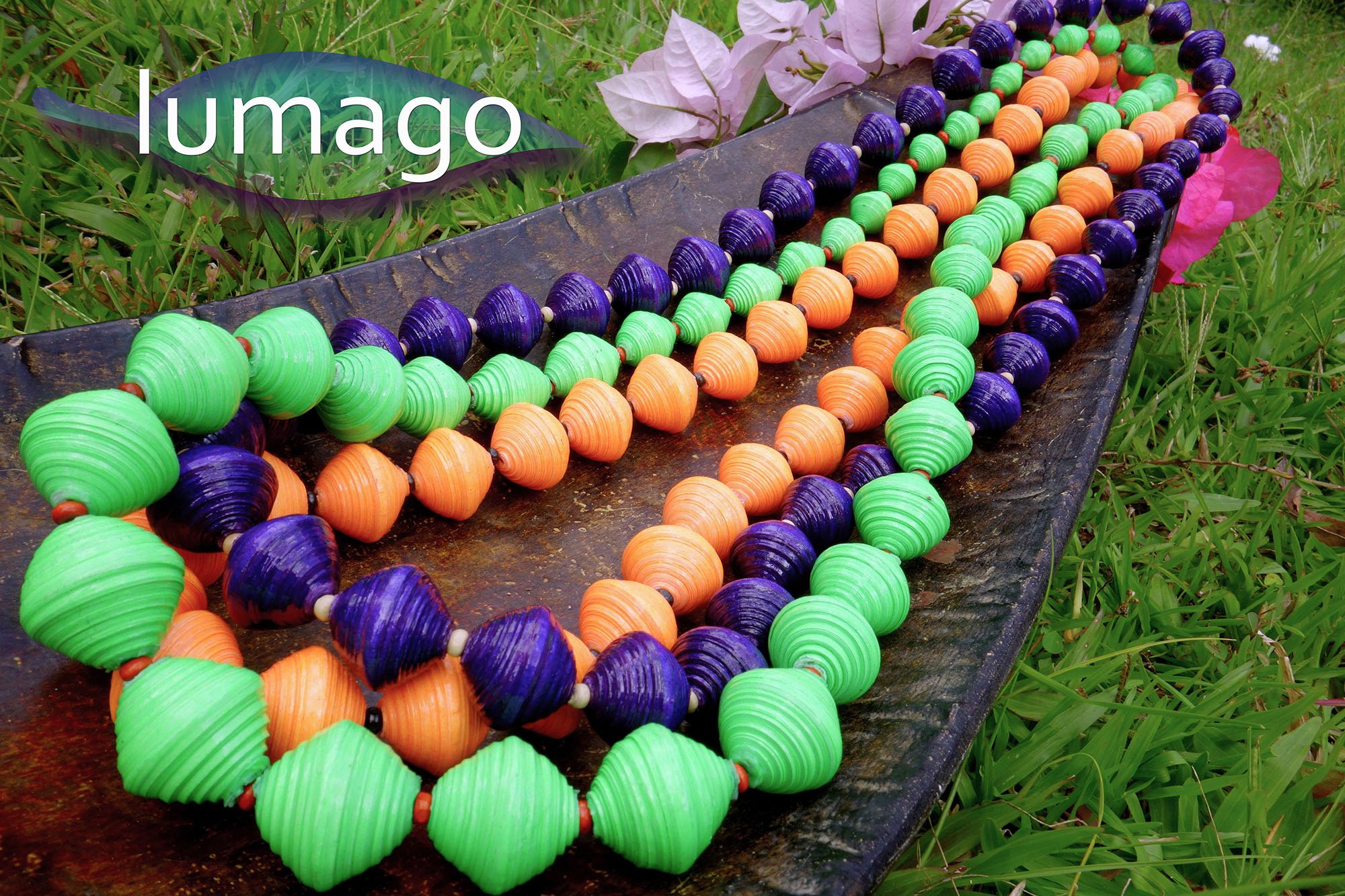 Recycled / upcycled paper bead jewlery from Lumago Designs in Dumaguete Philippines