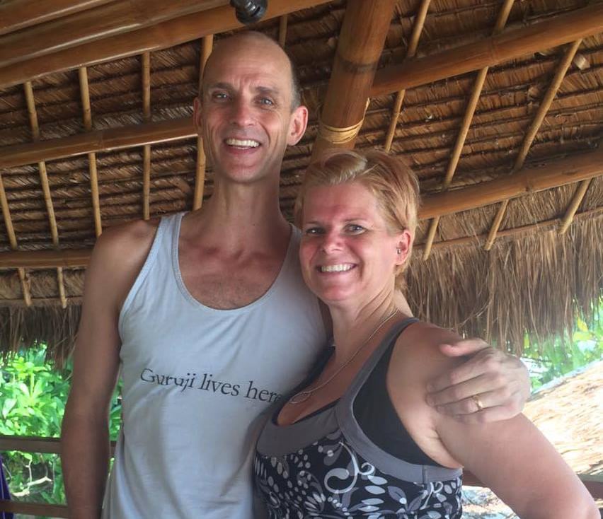 Tim Feldmann with Atmosphere's yoga teacher Rae Collins in Atmosphere Resort Philippines