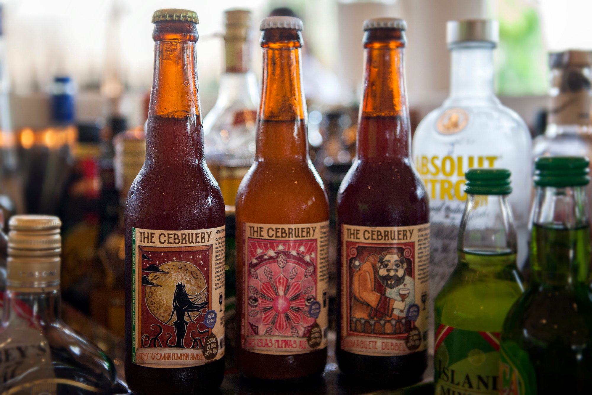 Artisanal micro brewery beers from the Cebruery in Cebu, served at Atmosphere Resort