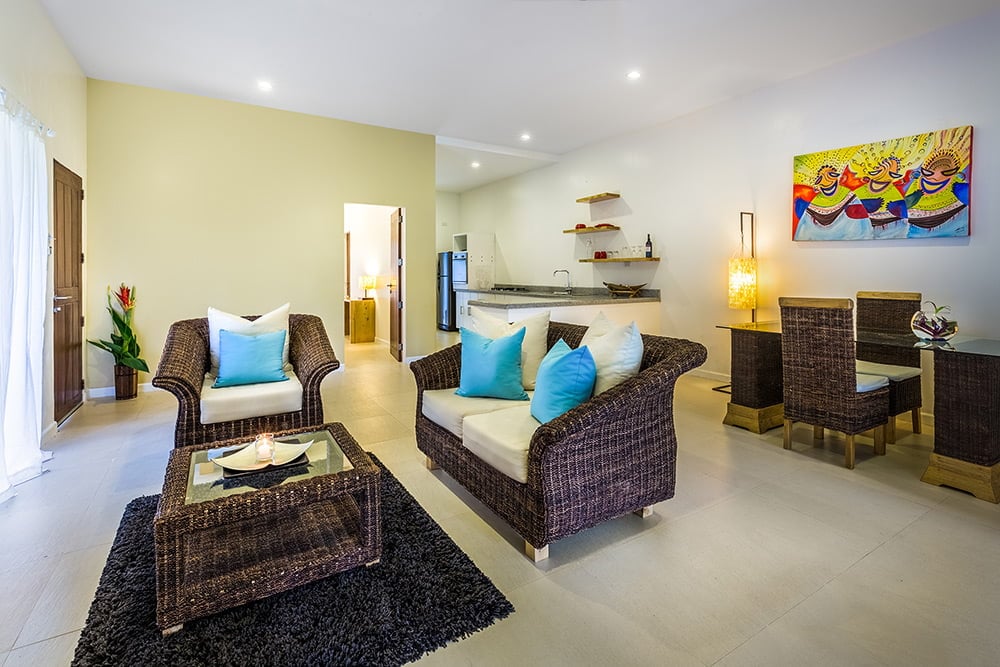 Garden Apartment lounge at Atmosphere Resorts & Spa Philippines