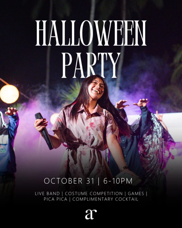 Halloween is almost here, and we’d love for you to join us! If you’re local to Dumaguete, Dauin, or anywhere nearby, come celebrate with us at Atmosphere on October 31. We’re throwing a Halloween night to remember, and walk-ins are welcome as long as you pre-book your spot in advance.

Your ticket includes:
- Live band and party
- Costume competition with prizes
- Halloween games
- Halloween-themed pica pica
- One Halloween cocktail

Tickets are PHP 1,200 for adults and PHP 750 for kids aged 5 to 11 and valid from 6-10pm. Spaces are limited and will fill up fast, so message us to secure your ticket. We reply on Messenger, but you can also contact us by phone, WhatsApp, or Viber at:

📱 09177221042 (Globe)
📱 09177002048 (Globe)
📱 09091830364 (Smart)
📧 enquiries@atmosphereresorts.com

#halloweenphilippines #dumagueteevents #dumaguetenos #dauin #halloweeninthetropics